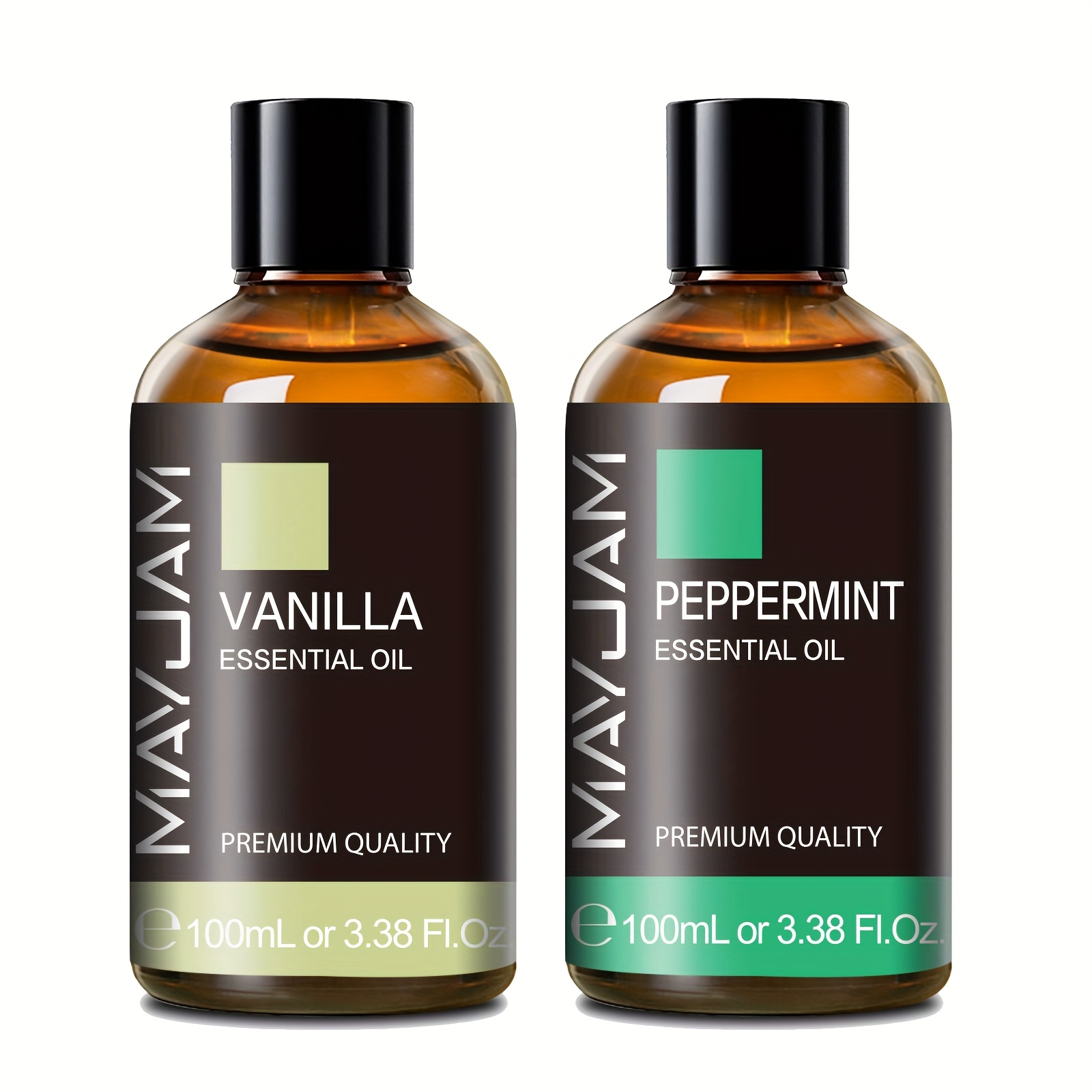 Mayjam Essential Oil Set - 2 Pack Essential Oils Vanilla And Peppermint For Diffuser Humidifier - 100ml*2