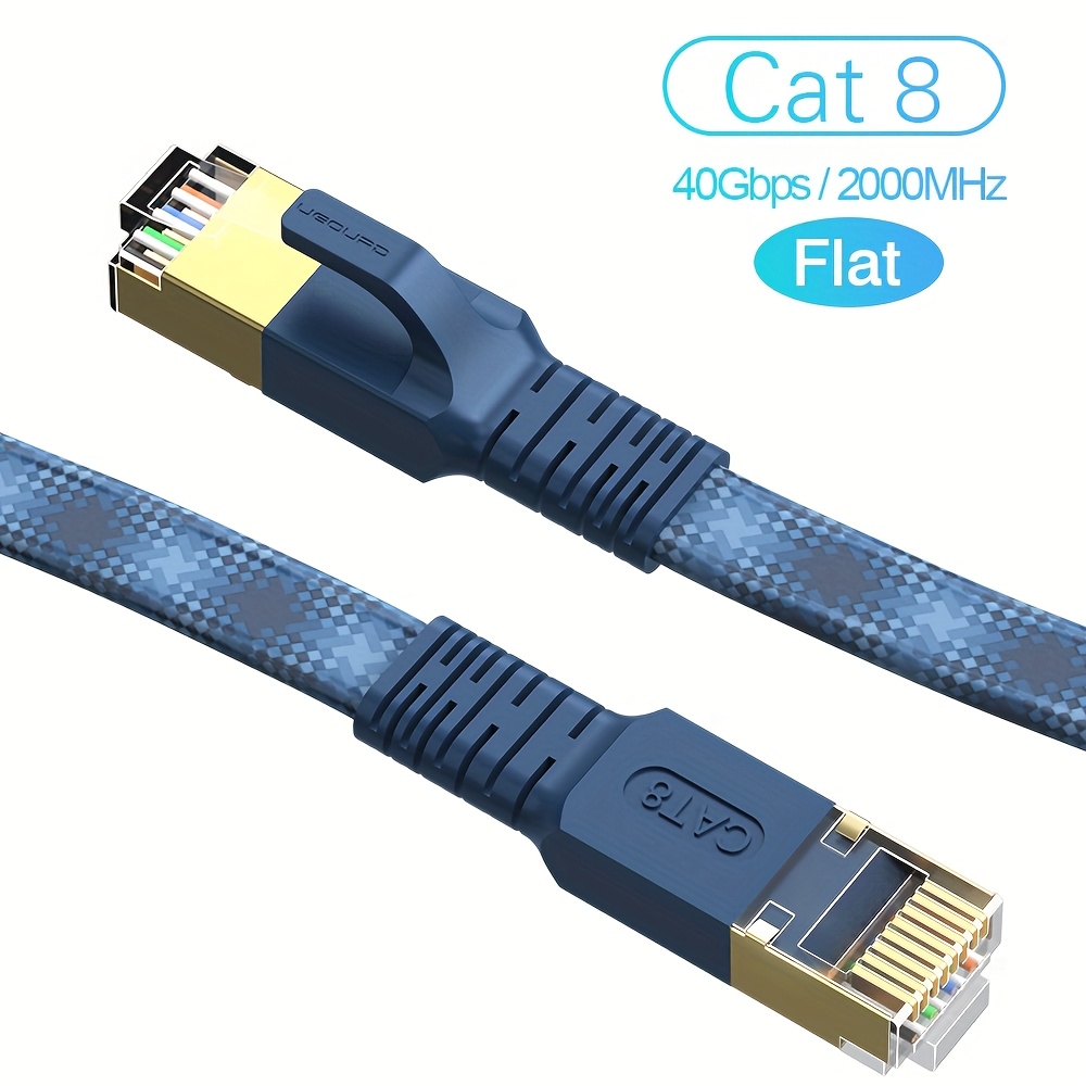 Rj45 Ethernet Cable With Woven Design, Flat And Round For , 0.5m~30m Max, Male Rj45 To Male Rj45 Cable, T568b, 40gbps Max, For Router Switcher Modem Internet Pc Mini Laptop Pro Mini Air Pad Switch Ps5