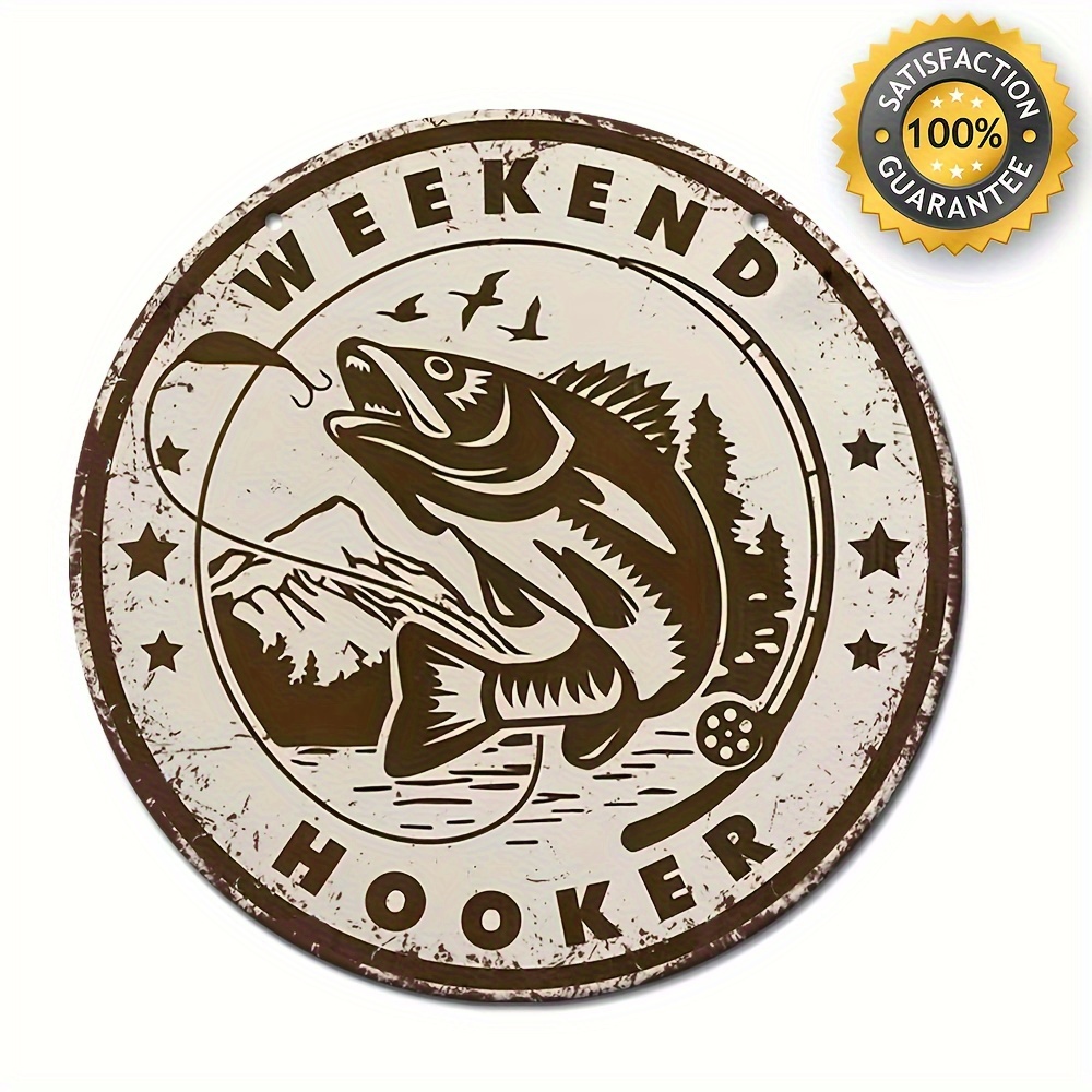 Putuo Decor 1pc Fishing Vintage Metal Tin Sign, Freshwater Game