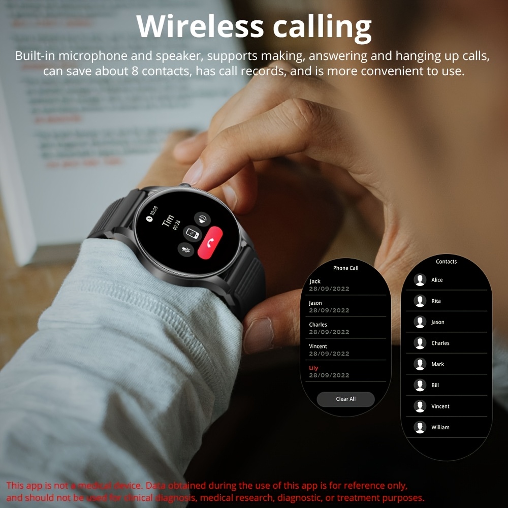 amoled smartwatch for men and women make answer calls message notifications step exercise music usb rechargeable wireless 5 3 silicone band options smart watch for phones Product details 3