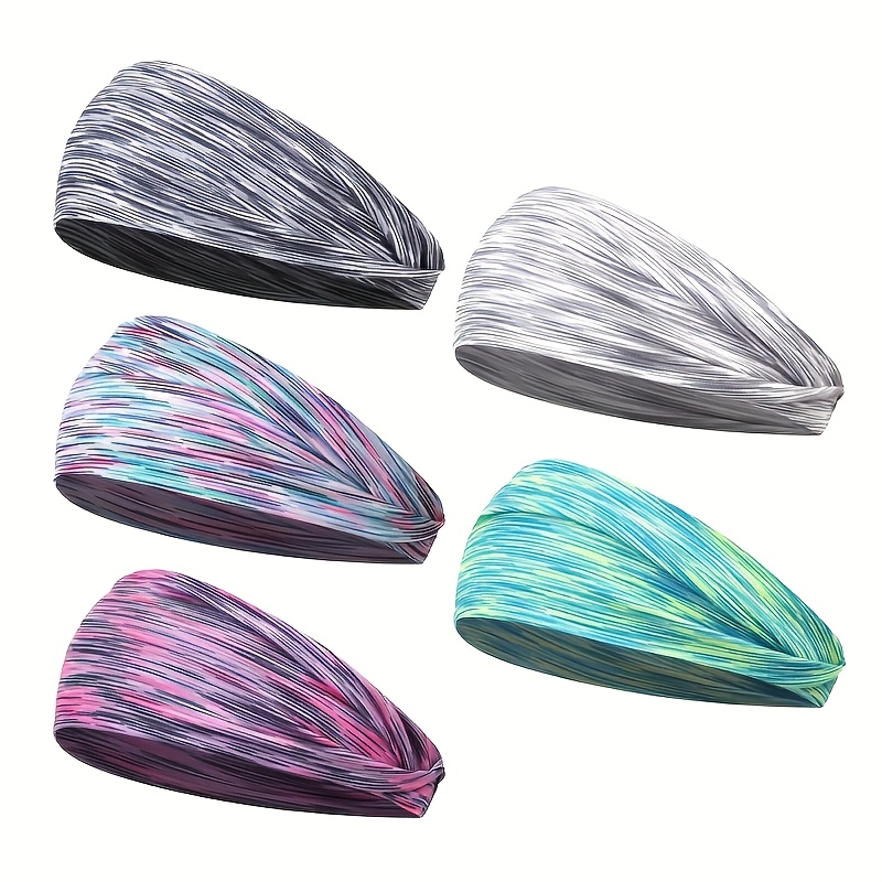 E-shop 5er-Set Mixia Mode Bunte Streifen Elastische Haargummis für Damen Geeignet für Sport Laufen Yoga Tägliche Kopfbedeckung Zubehör