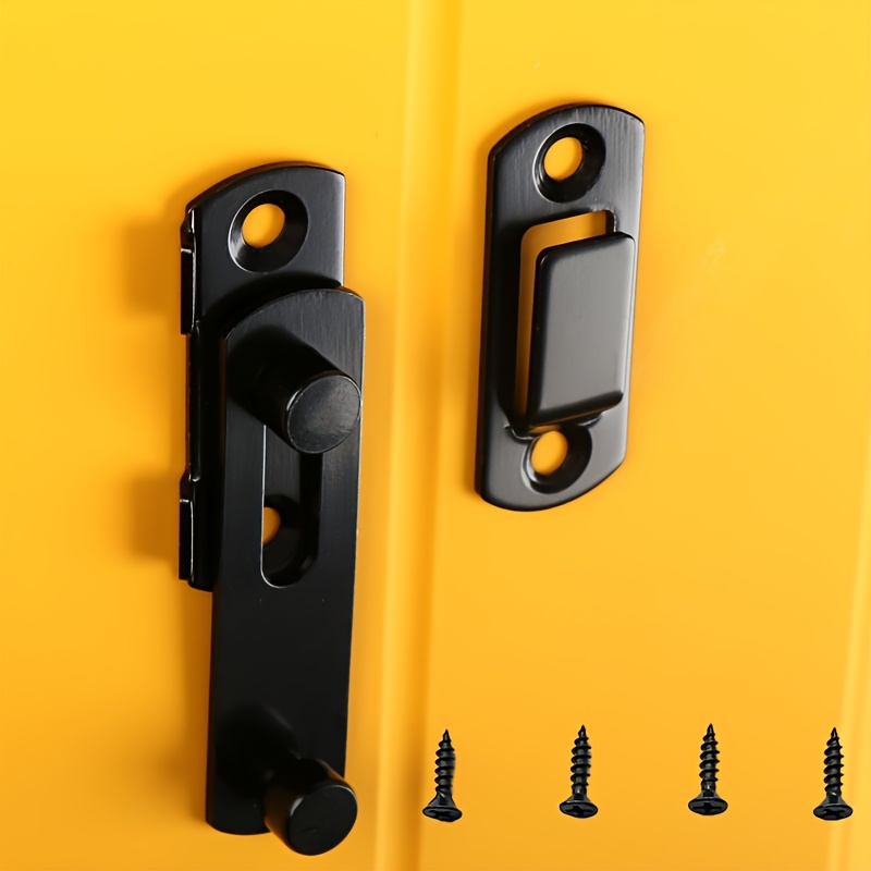 TEMU 3pcs Commercial Grade Stainless Steel Sliding Barn Door Lock, 180 Degree Flip Non-electric, Durable For Pet Doors, Garage, Bathroom, Window,