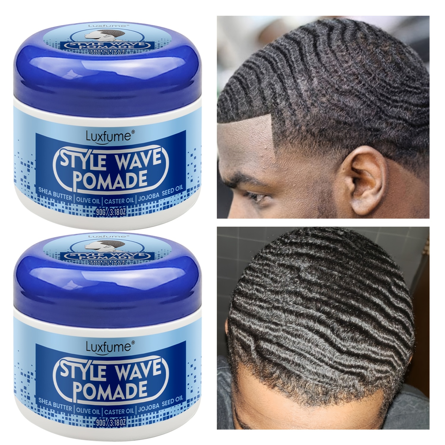 TEMU 2pcs - Pommade Coiffante Ondulée : Fixation Ferme, Non Grasse, Facile à avec - Idéale pour Former et Améliorer les