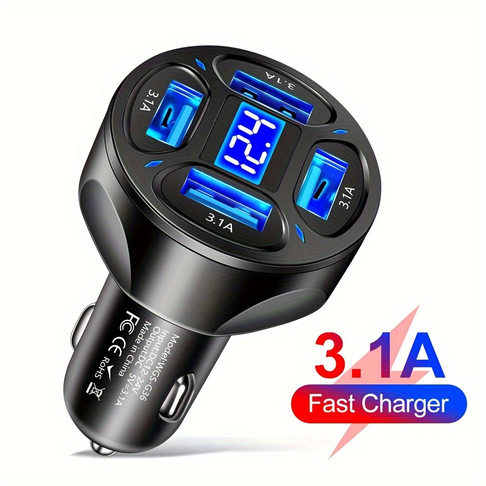 

3.1a Car Charger Fast Usb Charger 4 Port Usb Phone Charger Adapter For Iphone