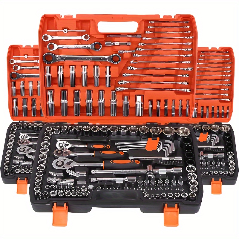 45 52 professional tool set     maintenance tool set for cars bicycles and motorcycles   with ratchet wrenches metric rods long rods and   nut sets
