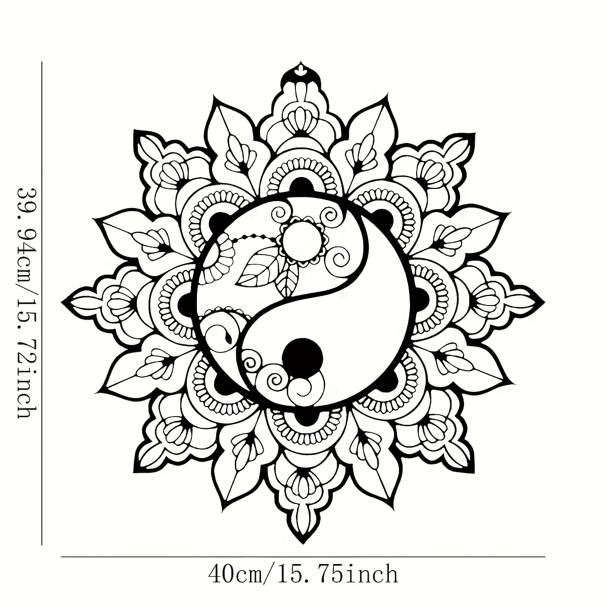 1pc Metal Wall Art Featuring And Design, With Intricate Lotus Patterns, Perfect For Home, Office, Or Outdoor Decor. An Ideal Gift For Yoga Enthusiasts, Measuring 15.7 Inches By 15.7 Inches