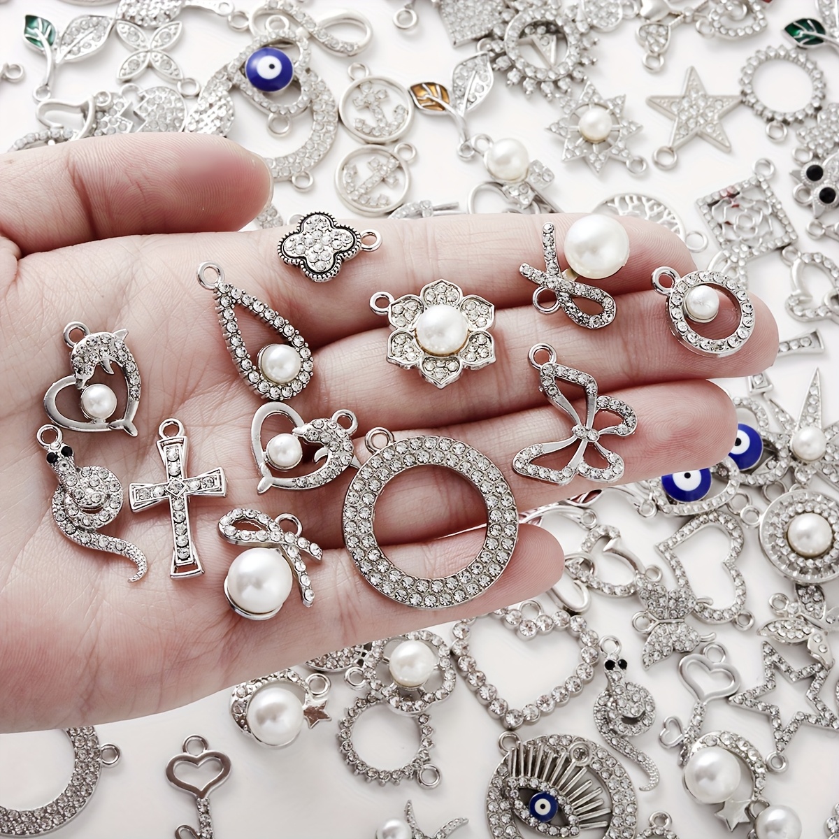 assorted mixed charms jewelry making golden alloy pendants Temu