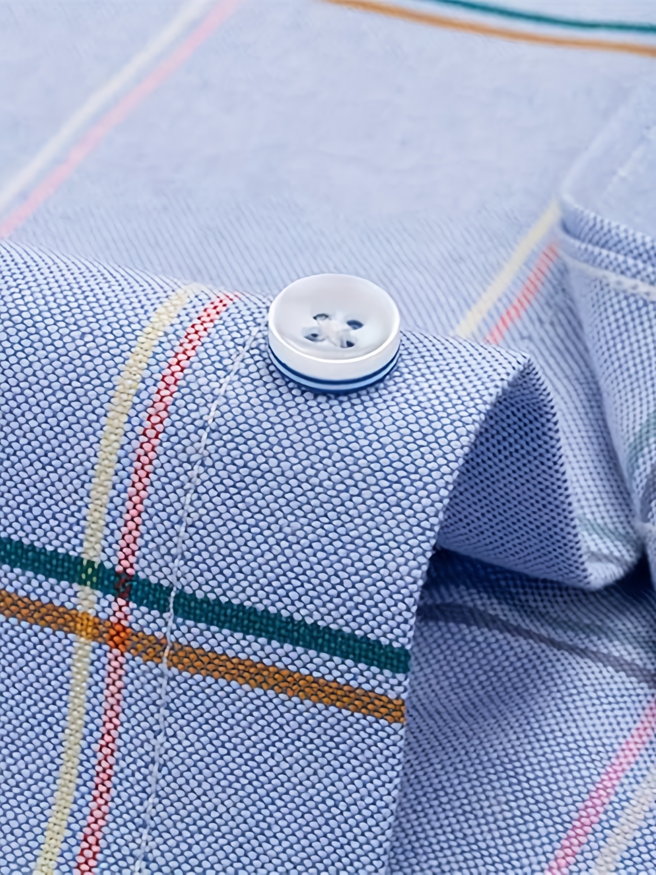 1 Camisa de Hombre a Cuadros con Patrón a Cuadros - Manga Larga con Cuello Abotonado, Cierre de Un Botón, Camisa Casual y de Oficina para Todas las Estaciones, Ideal para Uso Formal y Diario