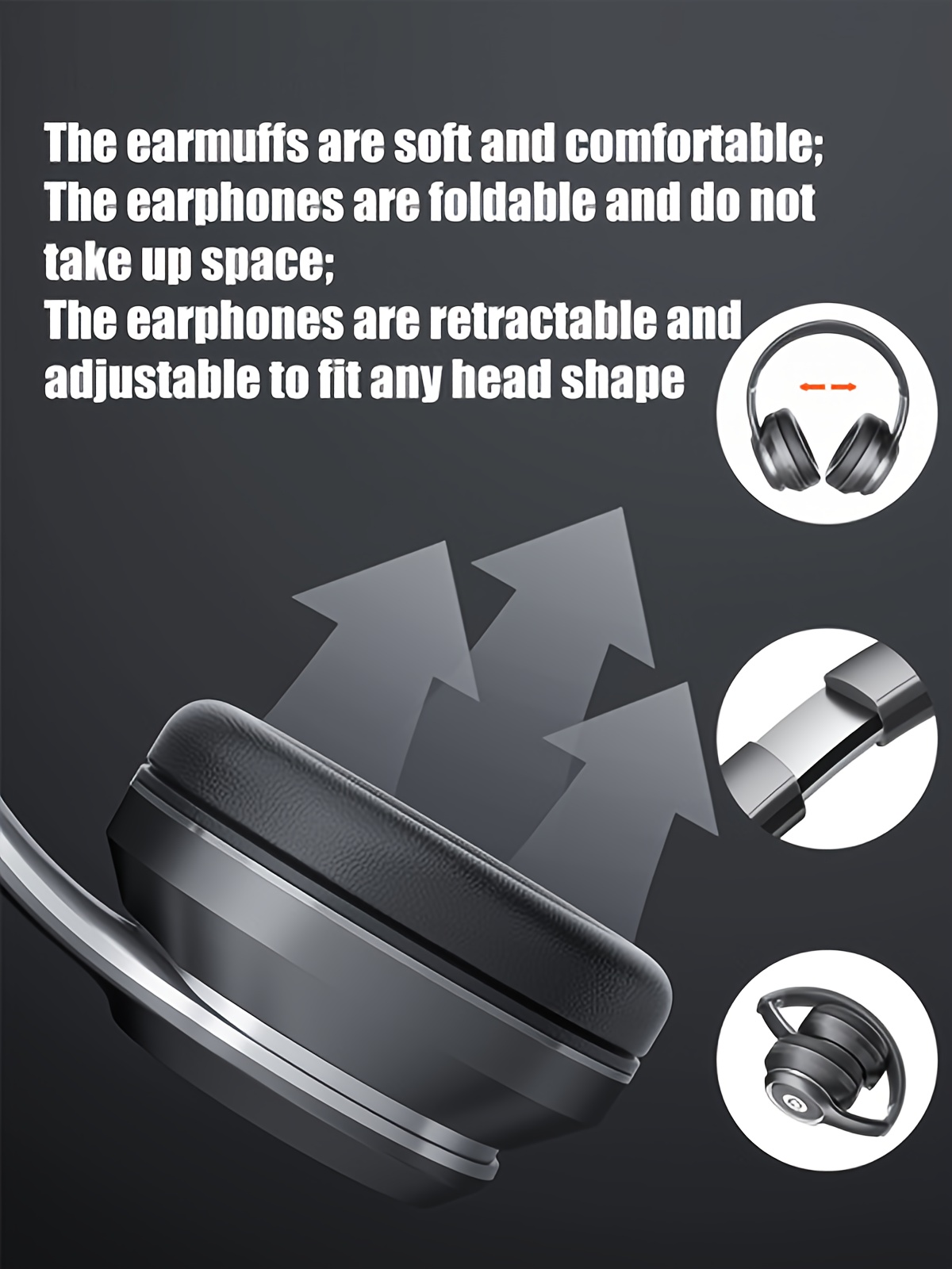 ASUS over-ear wireless headphones with microphone, foldable, long battery life, includes 3.5mm audio cable for PC connection, wireless compatibility with Android and iOS.