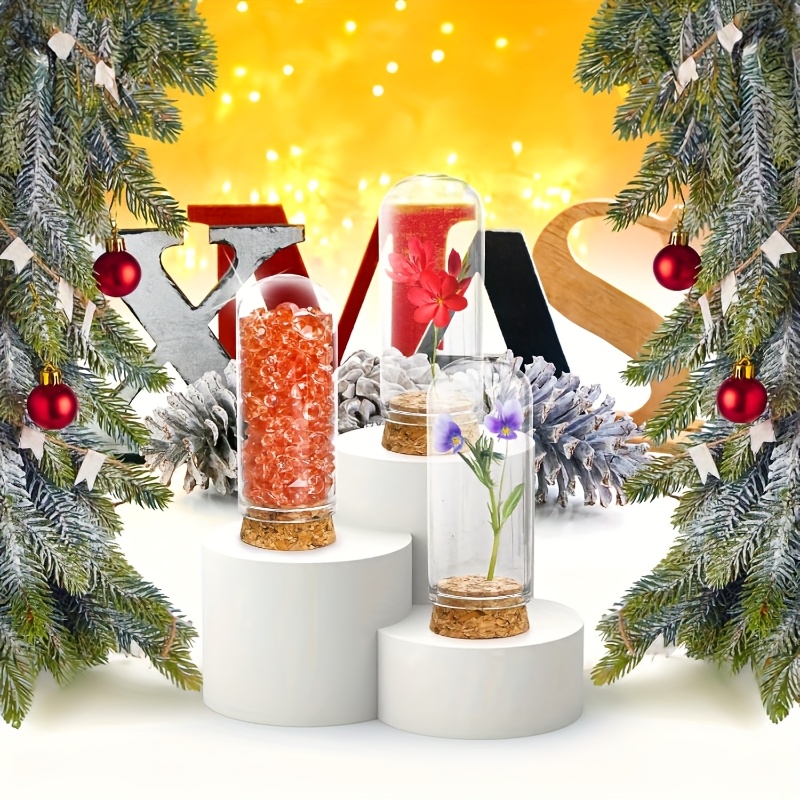 36 Pack Glass Cloche Dome Bottles with Cork Stoppers