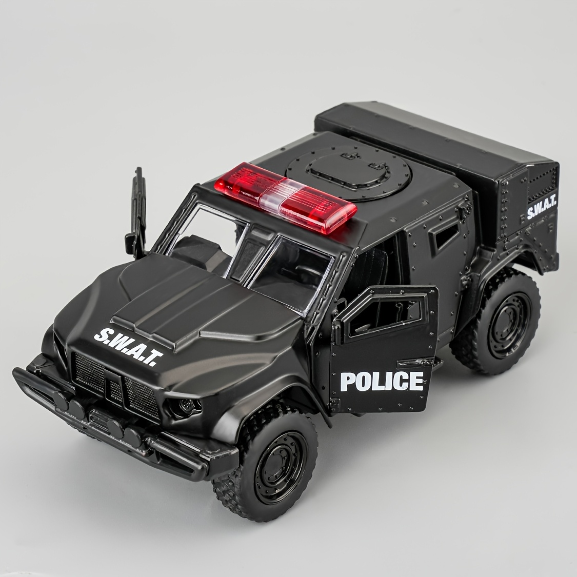 RIMZCITY 1/36 Scale JLTV Armored Car Police Car Model, Zinc Alloy Die-Cast Pull BackVehicles Kid Toys For Boy Girl Gift (Black)