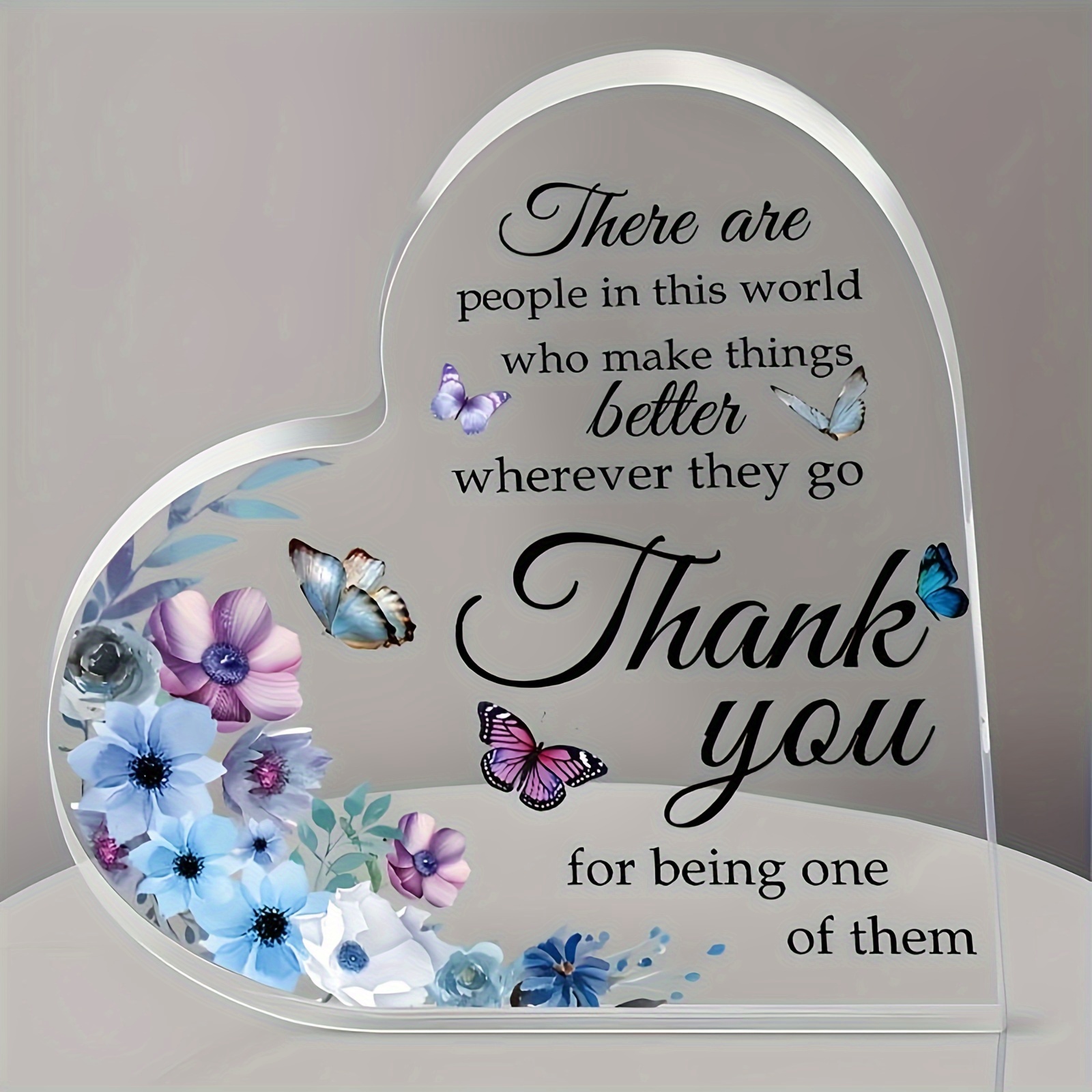 

1pc Thank You Gifts For Teacher And Coworker - Acrylic Heart Keepsake For Women - Grateful Gifts For Boss And Manager