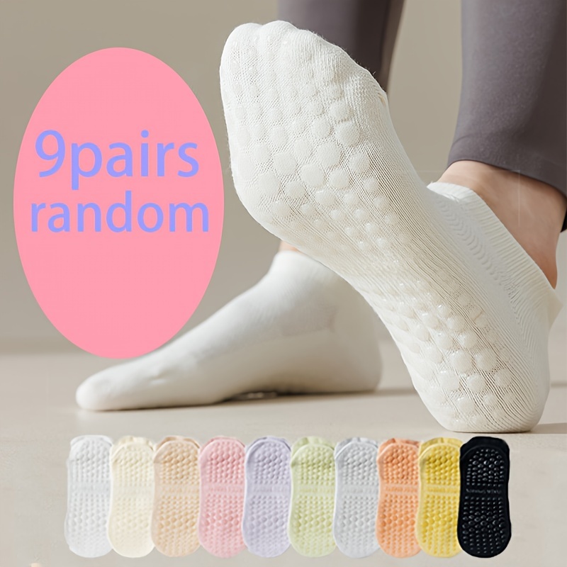 

9 paires de chaussettes antidérapantes pour sols lisses, chaussettes de sport et respirantes pour la cheville, chaussettes et bonneterie pour femmes.