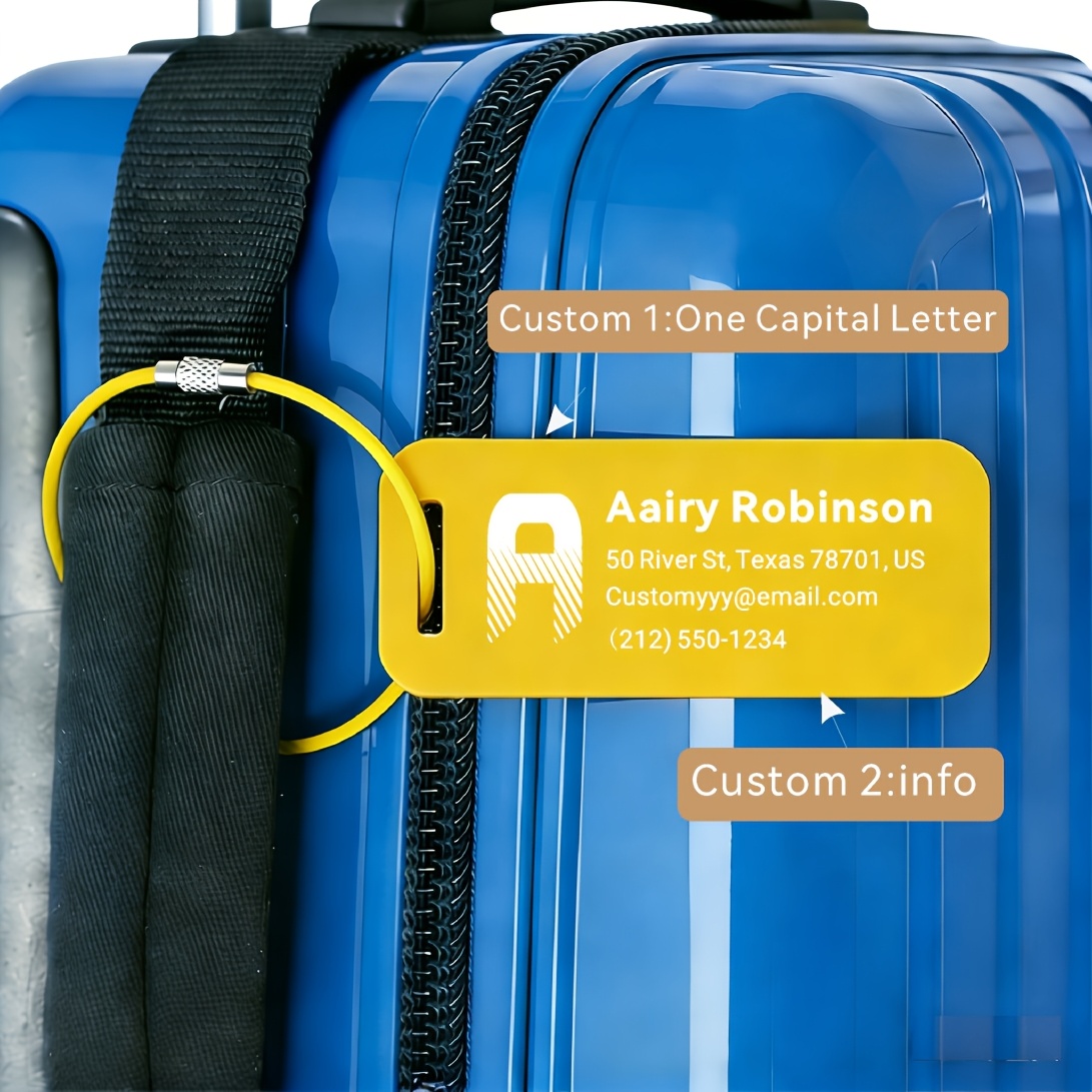 Custom Aluminum Luggage Tag with Uppercase Initials