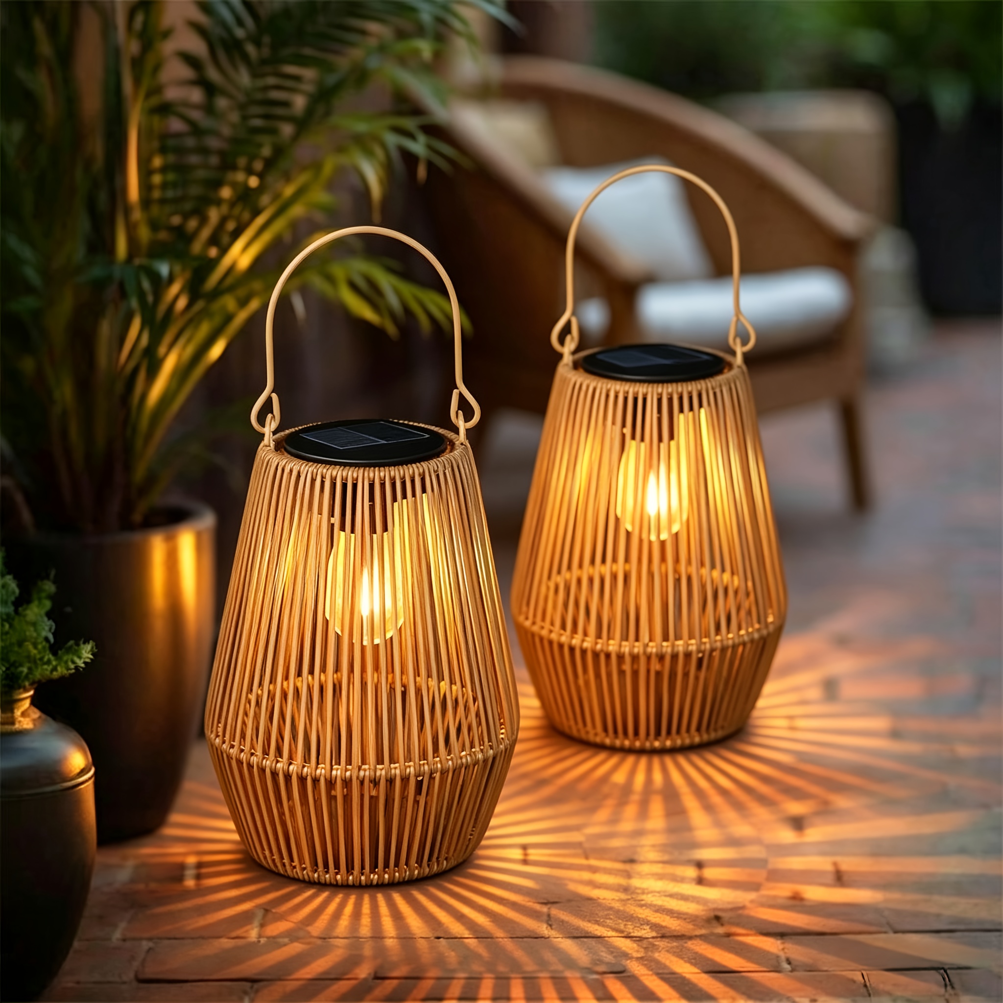Image of Hanging Solar Lanterns (with Built-in Led Bulbs), Outdoor Garden Decorative Lights, Ideal For Decorating Garden And Patios, A Unique Birthday Gift For Women