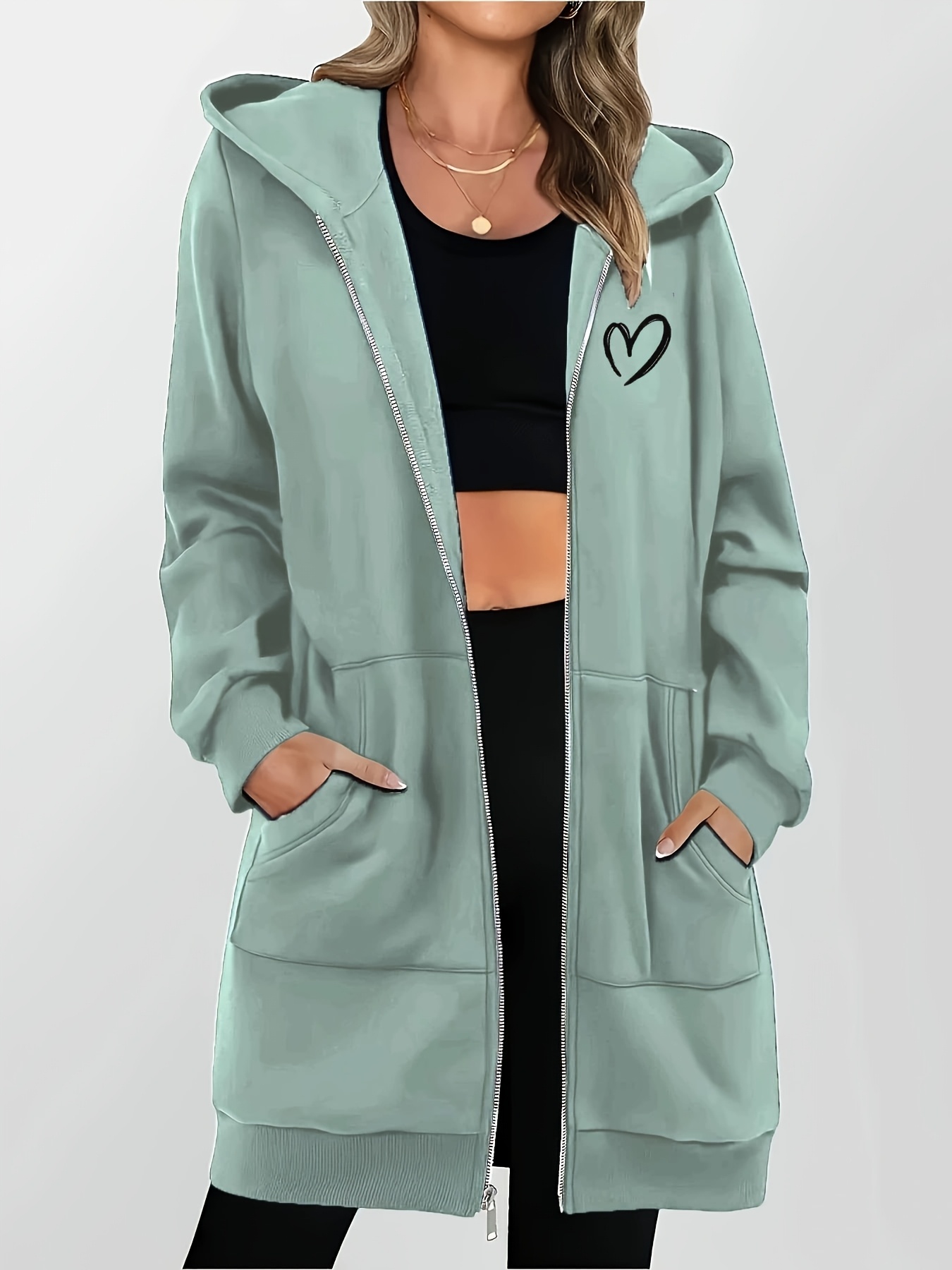 womens fashion zip up hoodie
