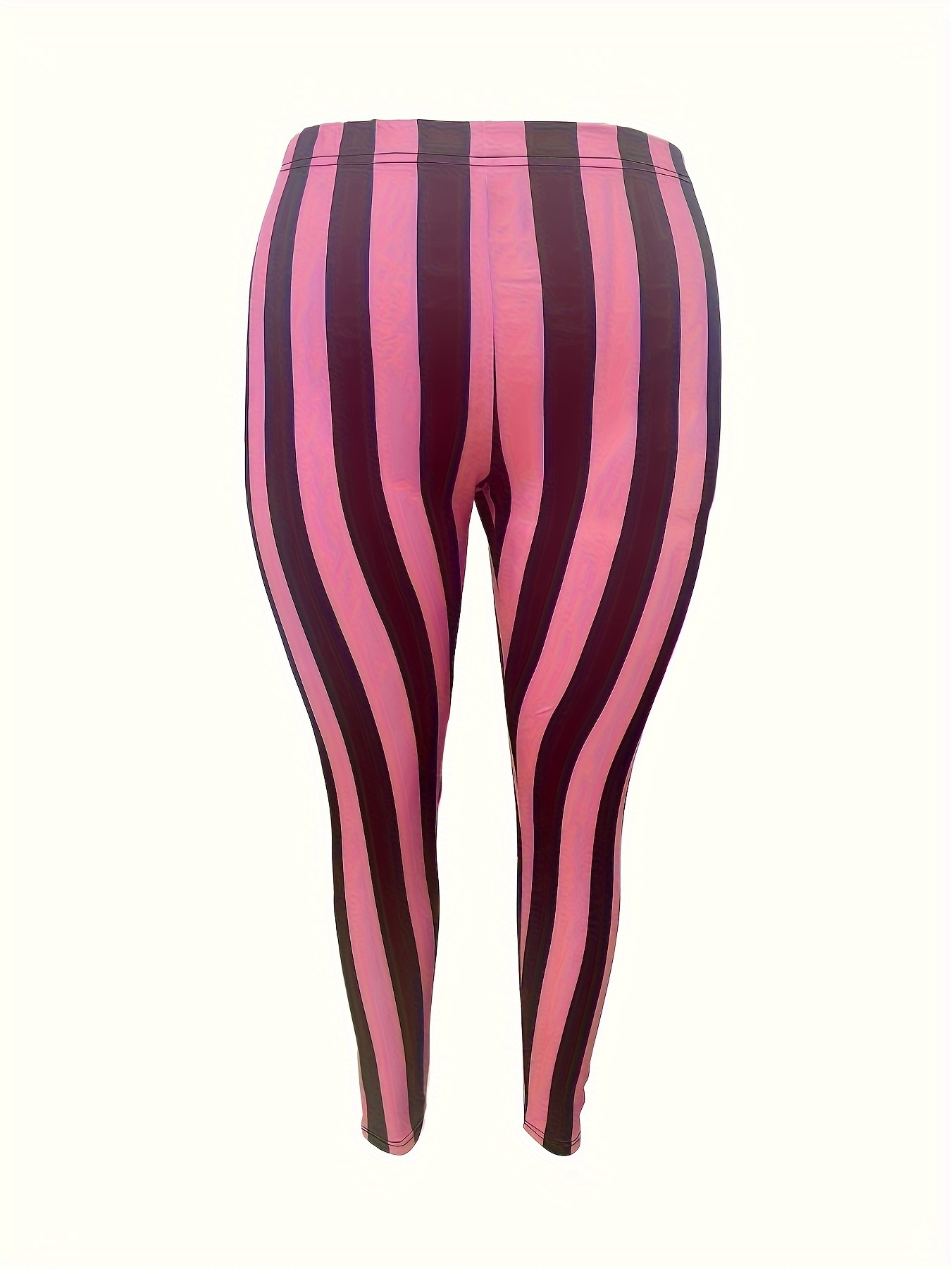 plus size striped skinny leggings casual high Temu United Kingdom