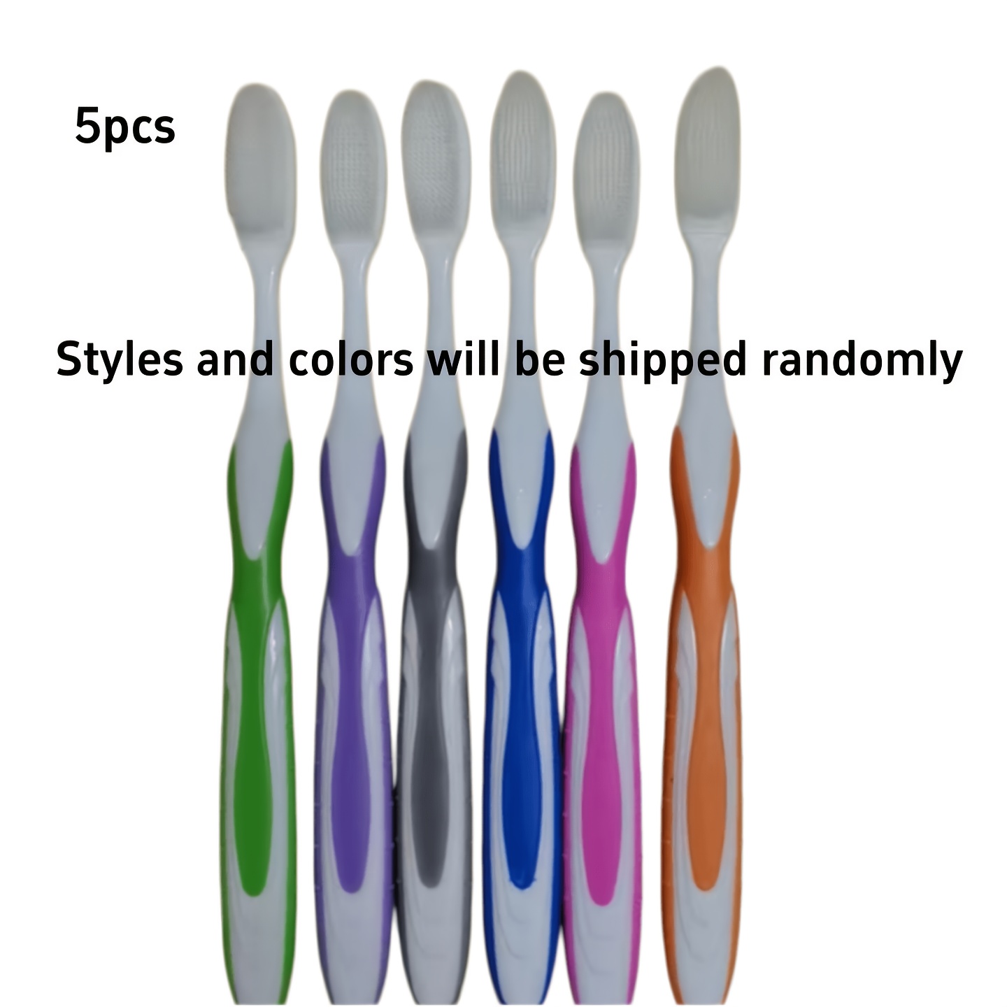5-pack New Soft Bristle Toothbrush For Adults, Gum Care Manual Toothbrush, Random Colors