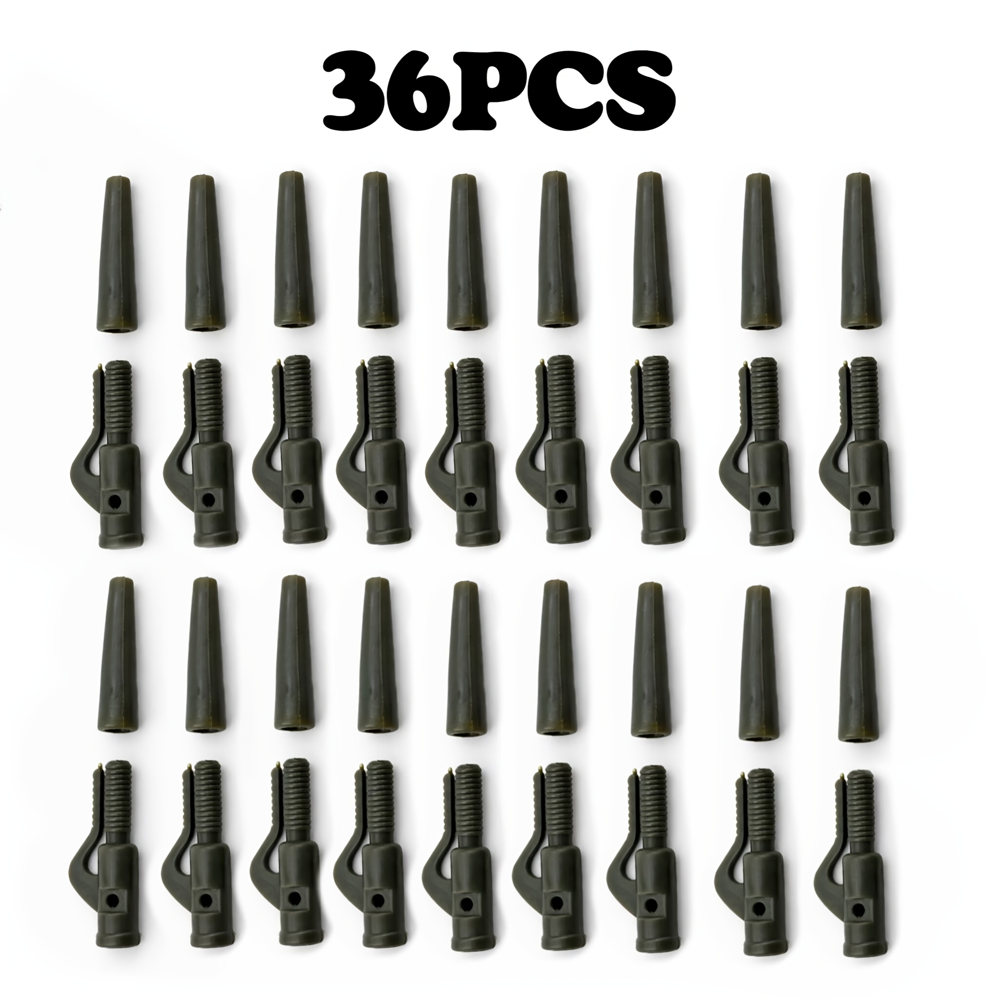 TEMU Kit de 36 clips de plomb pour pêche à la avec caoutchoucs de queue, kit d'accessoires de montage de à changement rapide, maintien sûr et système