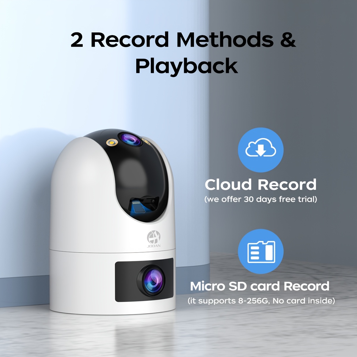 Камера JOOAN 4K PTZ WiFi с двойным экраном, автоматическим отслеживанием - идеально для мониторинга и домашней безопасности, совместима с Apple HomeKit, питание от USB, детали 5