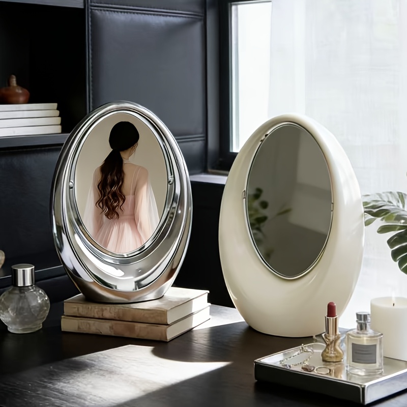 Oval Tabletop Dressing Mirror for Makeup