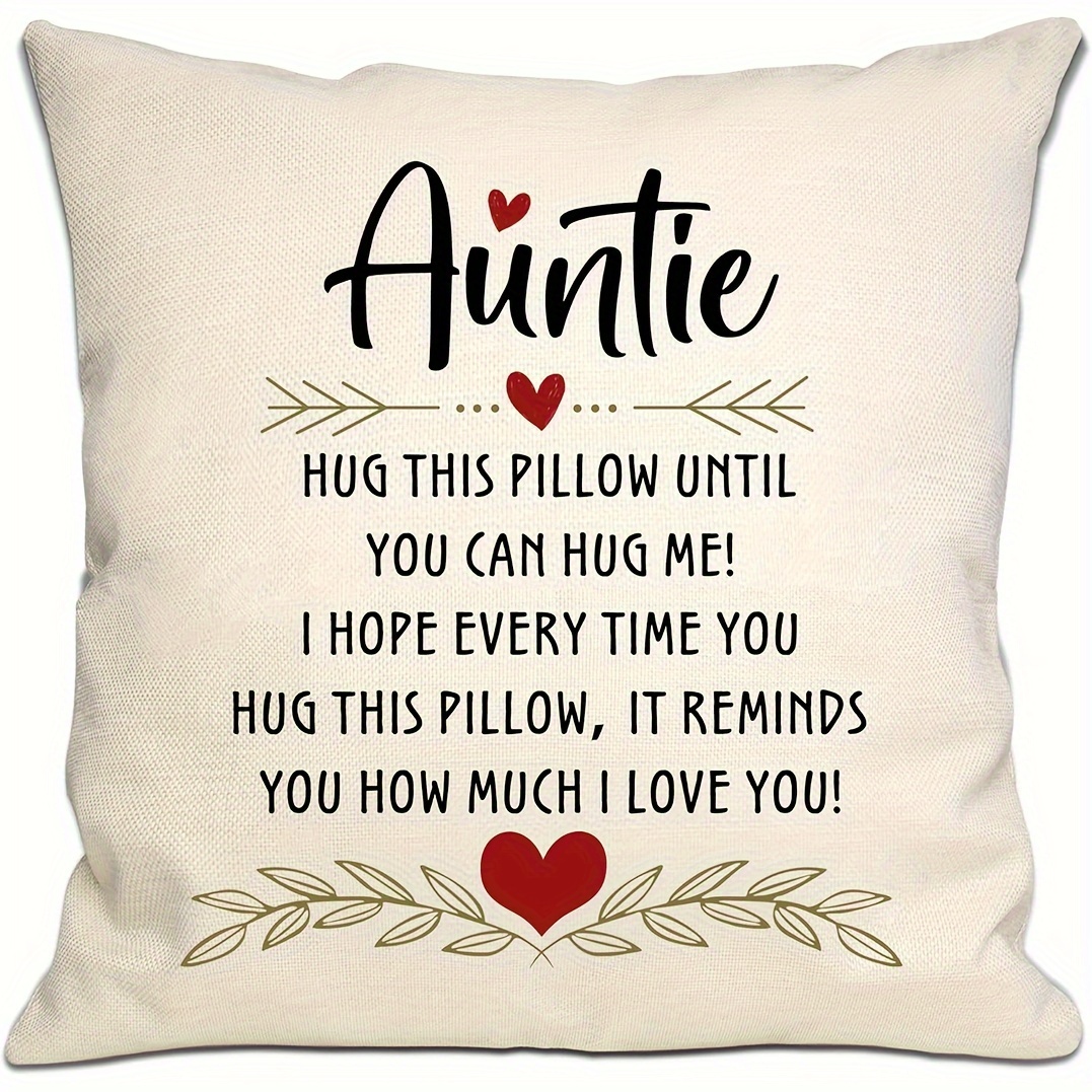 

1pc, Short Pillowcases, Auntie Gift Throw Pillow Cover, Sing-sided Printing, 18x18 Inch, Suitable For Living Room, Bedroom Home Decoration, No Pillow