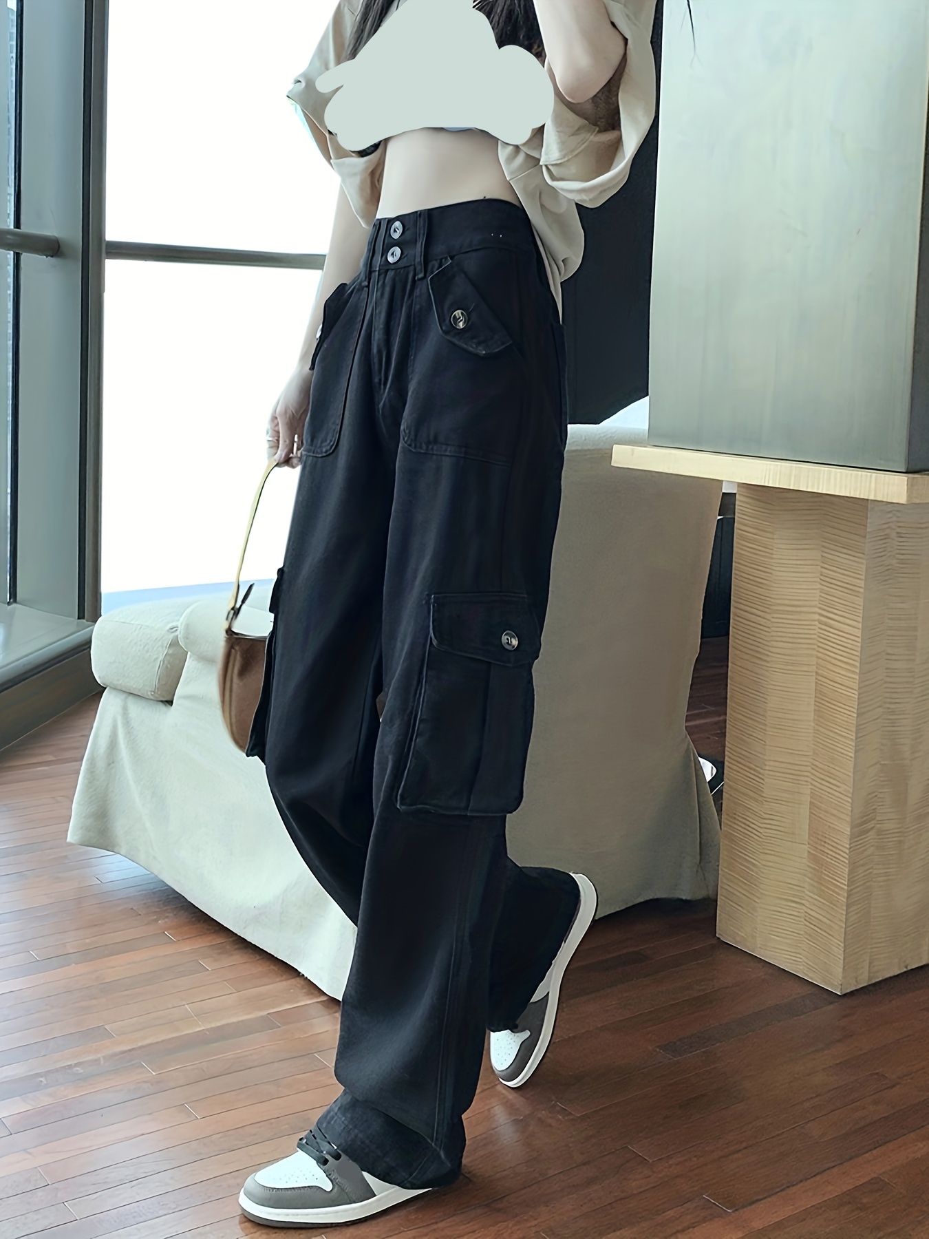 Korean Fashionable Loose Cargo Pants Womens For Teenage Girls Wide
