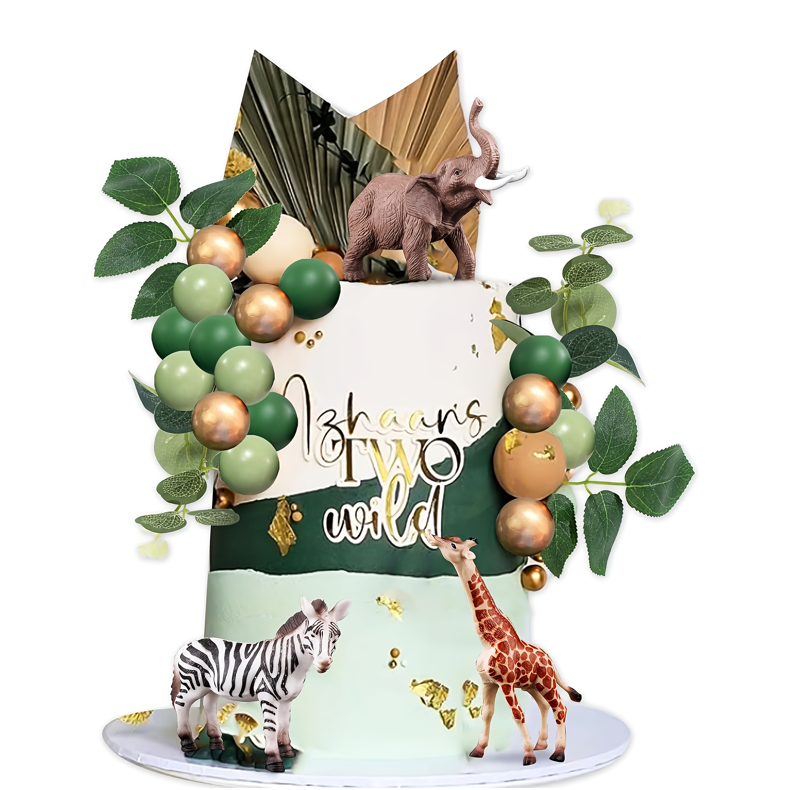 TEMU Laventy 20pcs Animals Cake Topper Jungle Animal Figure Picks 1 Animals Cake Decorations For Baby Shower Birthday Party