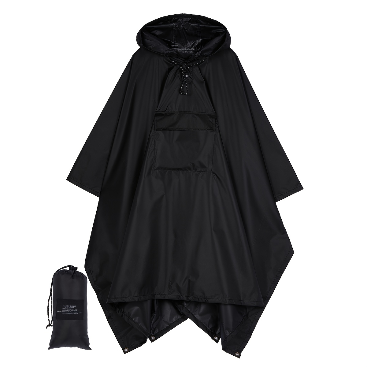 heavy duty waterproof hooded rain poncho full coverage Temu