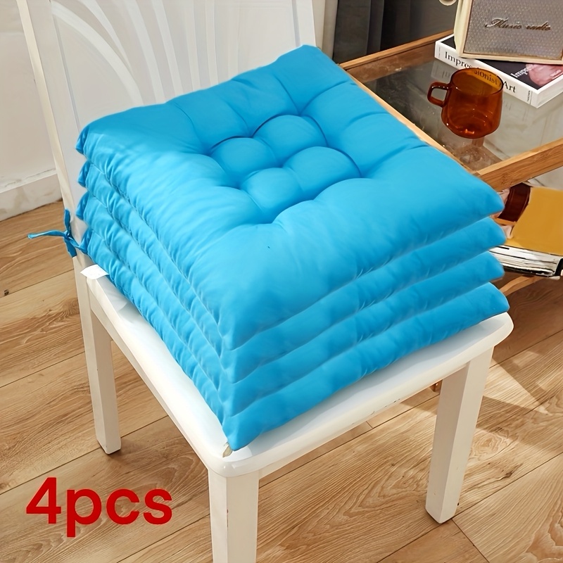 Image of 4pcs Set Of Soft And Breathable Modern Solid Color Seat Cushions -15.75-inch | ** | Breathable And Comfortable, Suitable For Cars/offices/dining Chairs/homes | Stress Relief And