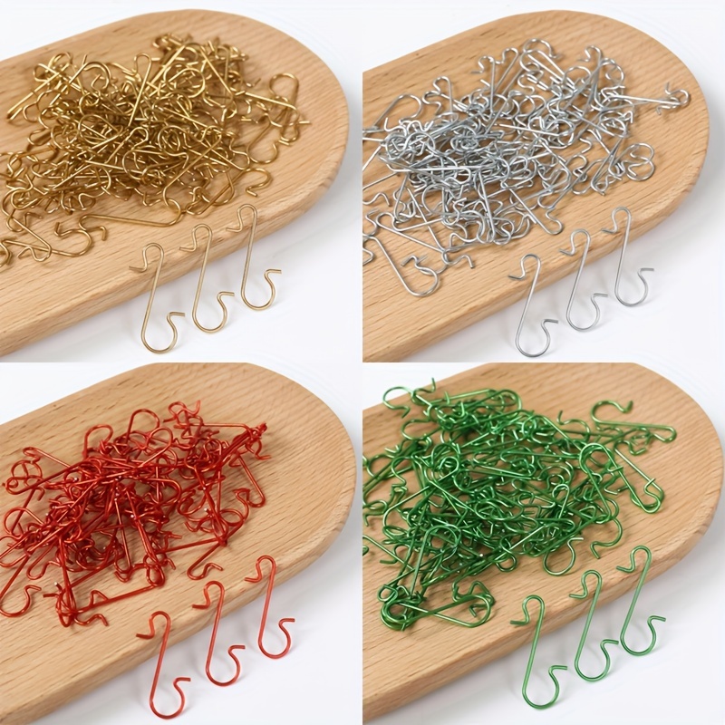 

50pcs Festive Christmas Hooks: Golden, Silver, Red, Green - Perfect For Christmas Tree Decoration, Merry Christmas, New Year, And More - No Electricity Required