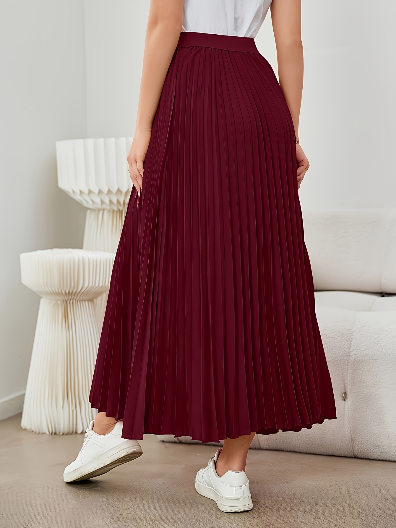 elegantna plisirana suknja visokog struka za žene women's