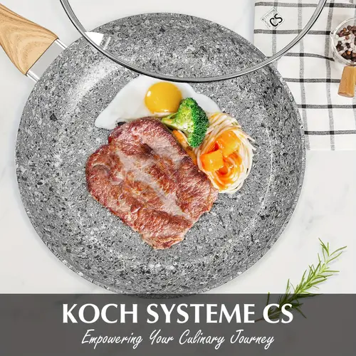 12 inch nonstick frying pan with lid grey granite frying pan with non toxic nonstick coating aluminum with heat resistant handle compatible with all stoves induction to clean