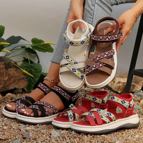 womens summer casual platform wedges open toe cross strap sandals with closure man made upper inner rubber sole heel with north america european special from 0