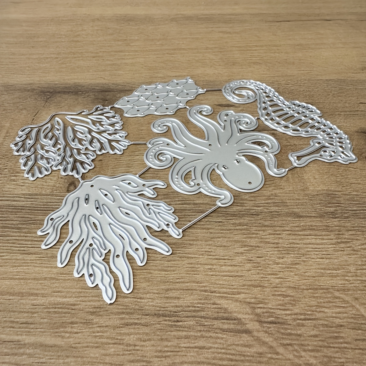 Stencils Original Lovely Ocean Seahorse Octopus Coral Cutting Dies Diy Scrapbooking Home Decoration Holiday Handle Hand Made