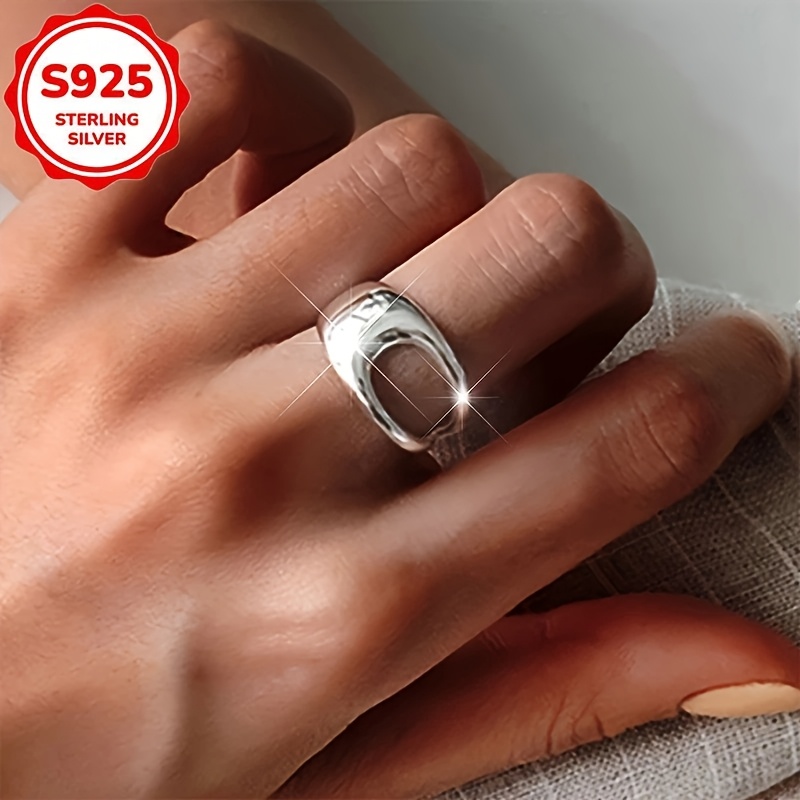 Unisex Adjustable Pure Silver Hollow Ring — Daily Wear