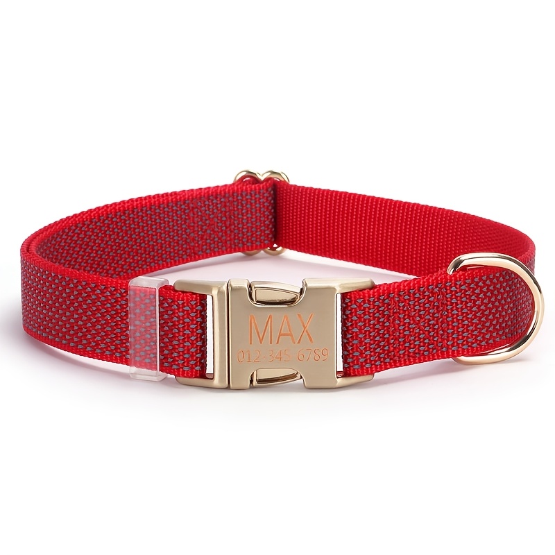 TEMU 1 Personalized High-visibility Starry Sky Reflective Dog Collar, With Customizable Id Name And Contact Information Cat Collar, Adjustable To