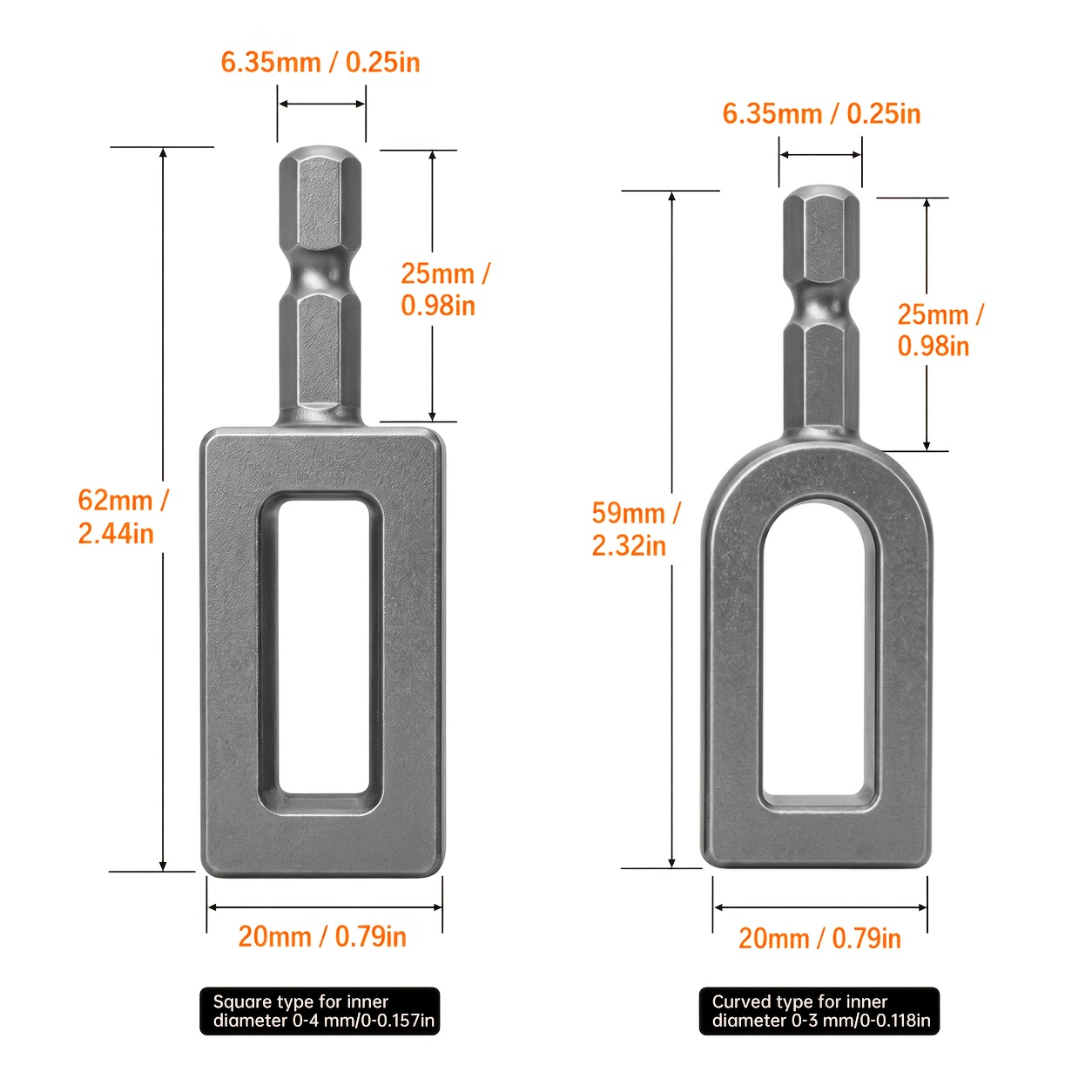 TEMU Outil de de fil pour perceuse, douille de de fil d'armature à queue hexagonale de pouce, accessoire robuste en acier au carbone pour attache