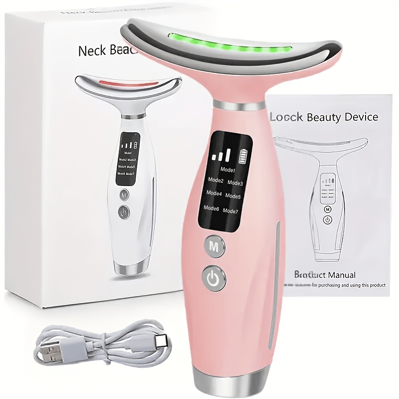 item picture white skincare massage device 7   with 3 level adjustment 400mah usb rechargeable portable skincare device suitable for home use the perfect mothers day gift