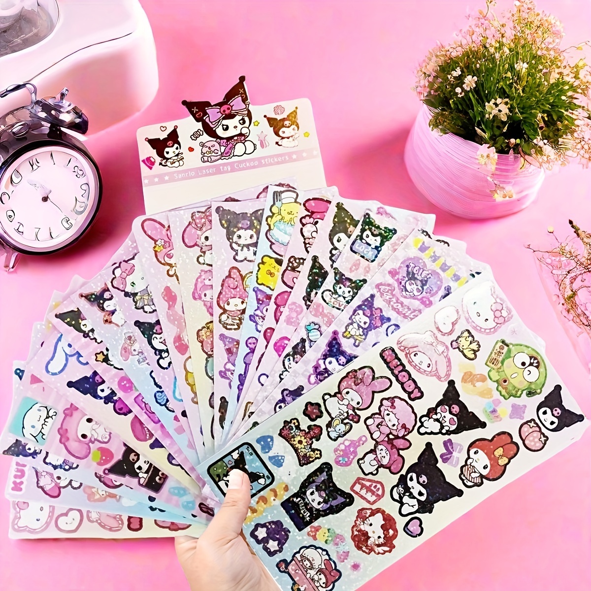 

400+ Pcs Sanrio Cute Sticker My Melody Kuromi Hello Kitty Stickers, Cartoon Cinnamoroll Keroppi Sticker Waterproof Material Handbook Stickers Gift Box, Mug & Boxes Sticker Set, Valentine's Day Gifts