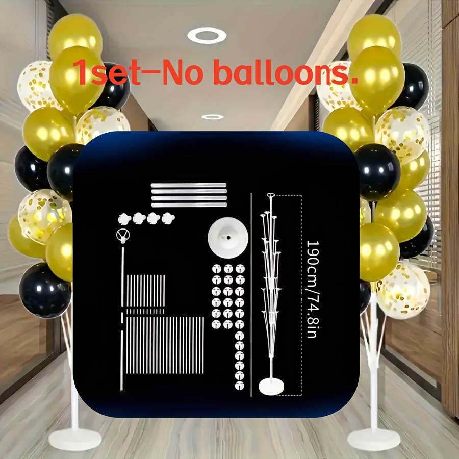 E-shop 74,8-Zoll hohe Ballonsäule - Fassungsvermögen für 25 Ballons, stabiler Sockel zum Aufblasen, geeignet für Geburtstagsfeiern, Hochzeiten,