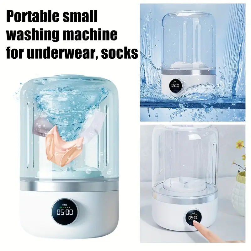 portable washing machine 1 2l fully automatic mini washer for small washing machine rechargeable for underwear bras socks travel camping laundry solution usb charging travel laundry solution compact laundry device plastic construction washing machine accessories details 1