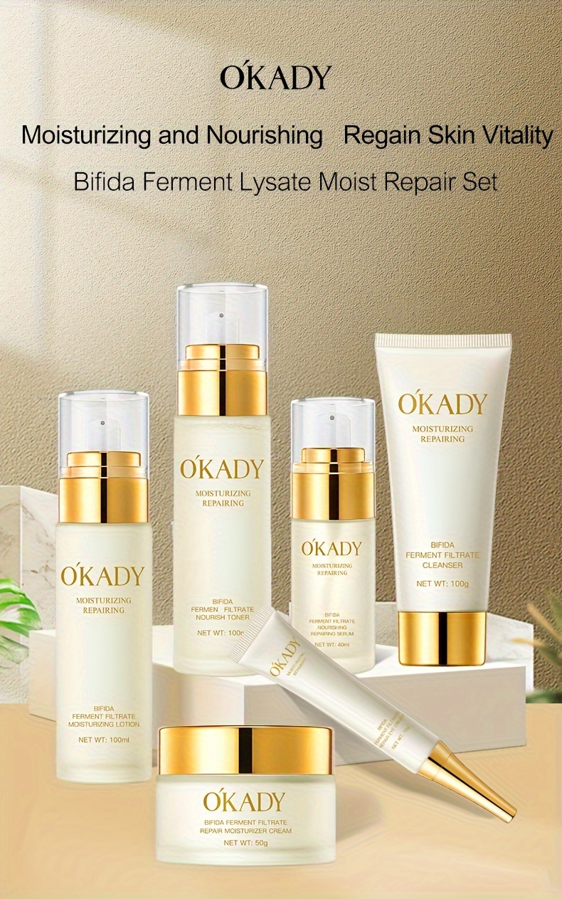 Conjunto de cuidados com a pele de levedura II, kit de cuidados faciais, contém ingredientes de Ferment Lysate, hidrata e nutre a pele, deixando-a macia e suave, e recupera a vitalidade e juventude da pele. Livre de álcool, adequado para todos os tipos de pele, seis peças, presente requintado. detalhes 0