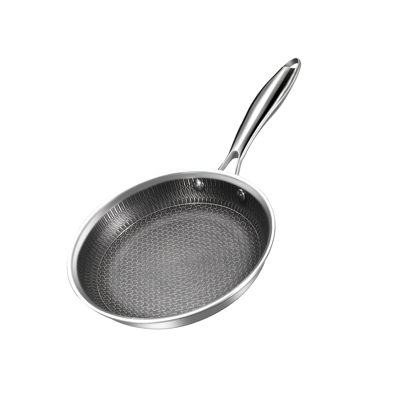 1pc stainless steel non stick frying pan multi size 7 8in 9 4in 11in hand wash only compatible with   induction cooktops   kitchen cookware gas egg pancake steak details 3