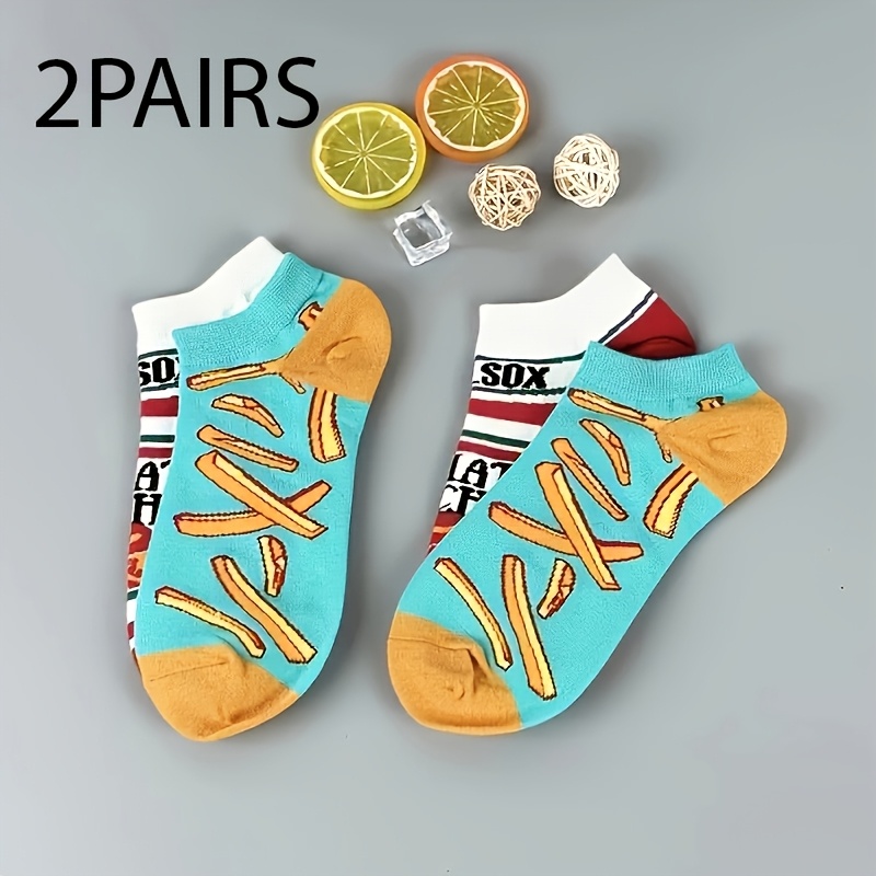 2/4/6 Pairs Of Ab Asymmetric Versatile Stylish And Comfortable Casual Short Socks