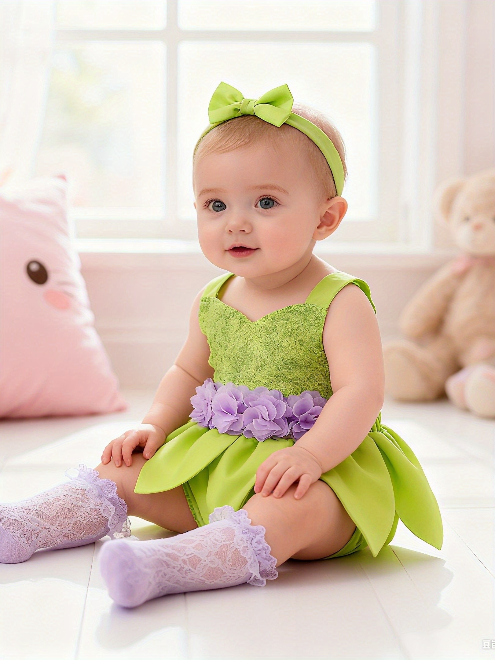 slim fit dress slacks Olive Green Corduroy Dress Set (Baby Girl)