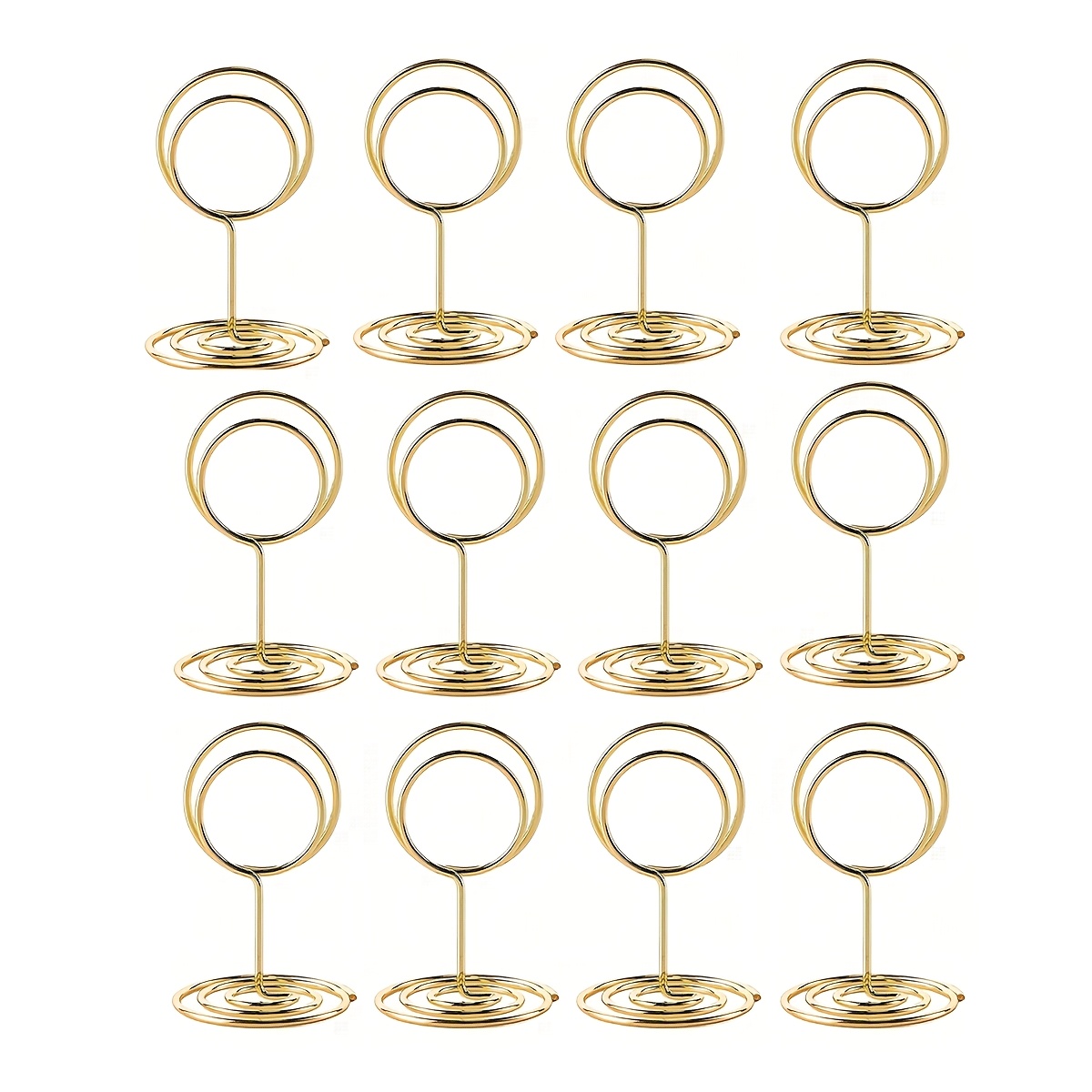 TEMU 12pcs Table Number Holders, 2 Sizes 5cm/8.5cm, Table Picture Stands With Non-slip Base, Suitable For Wedding, Party, Dining Table, Photo Frames,