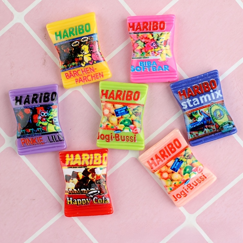 

7pcs Mini 3d Resin Snack Bag Charms, Assorted Hot Selling Snack And Chip Pack Pendants, Personality Theme, No Plating, For , Creative Earrings, Keychains, Bracelets, Necklaces