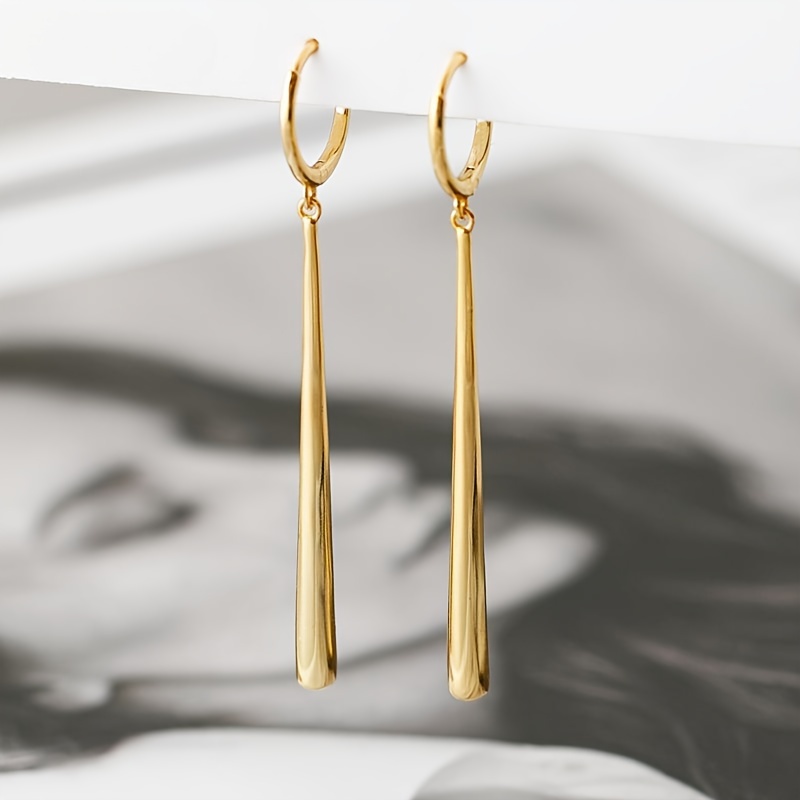 

Hoop Earrings Geometric Droplets Design Copper Earrings Elegant Style Jewelry Trendy Gift For Women Simple And Fashionable Jewelry