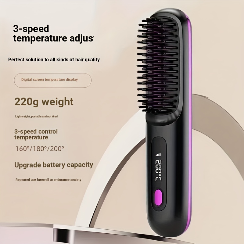 Uusi suosittu suoristusharja kotikäyttöön, ladattava lämmitysharja, kannettava johdoton suoristusharja, muotoilukampa, joka ei vahingoita hiuksia, suoristus- ja tuuheuttavatyökalu